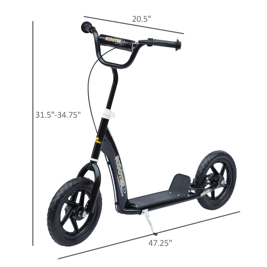 Urban Stealth Kick Scooter for Kids Ages 5-12 | 200mm Big Wheels & Adjustable Height | Foldable High-Performance Cityroller (Midnight Black)
