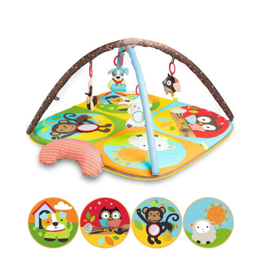 Premium Zoo-Theme Sensory Activity Gym – All-in-One Washable Baby Play Mat for Tummy Time & Neck Strength Development (Ages 0-6 Months)