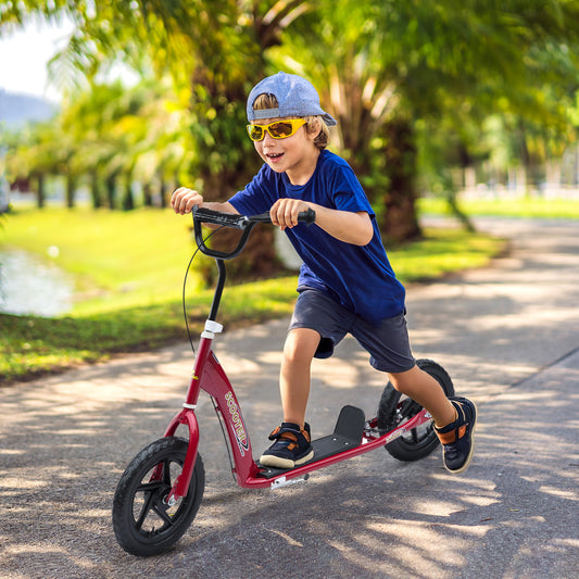 City-Runner Pro Kids Kick Scooter – 2-Wheeled Scooter for Ages 5-12 with 200mm Big Wheels & Adjustable Height (Fire Red)