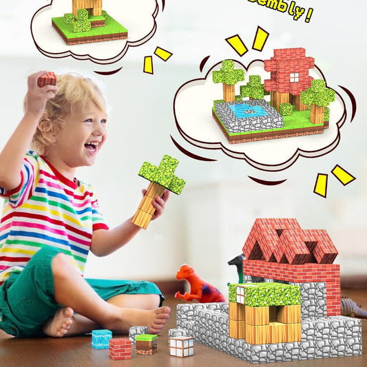 Gemini şunu dedi: Ultimate 3D Magnetic Minecraft-Inspired Building Set – Educational STEM Construction Blocks for Creative Engineering & Sensory Play